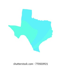 Political map of the state of Texas, Vector illustration