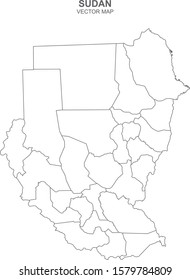 political map of Sudan isolated on white background