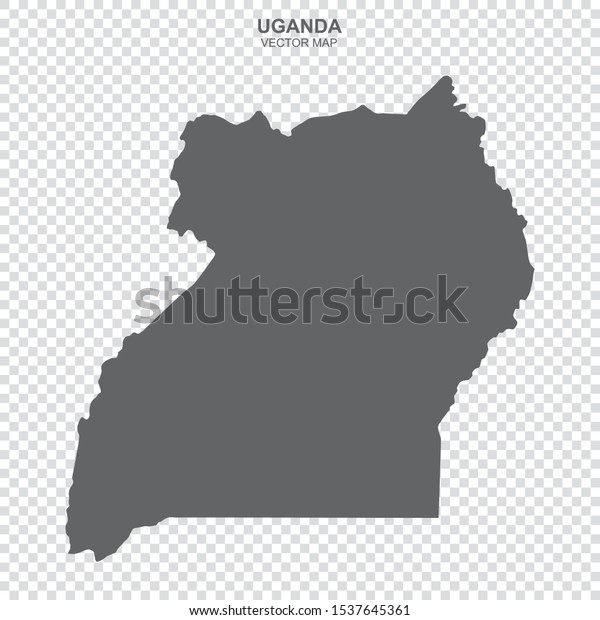 Political Map Uganda Isolated On Transparent Stock Vector (Royalty Free ...