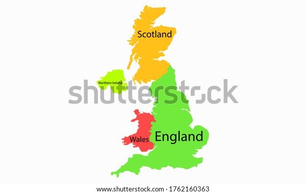 Political Map United Kingdom Great Britain Stock Vector (Royalty Free ...