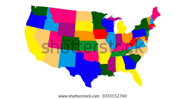 Political Map United States Stock Vector (Royalty Free) 1033152760