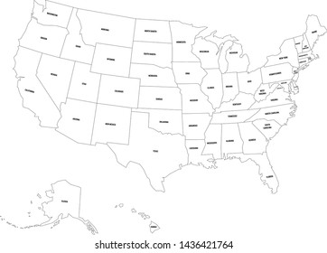 Political Map United States Od America Stock Vector (Royalty Free ...