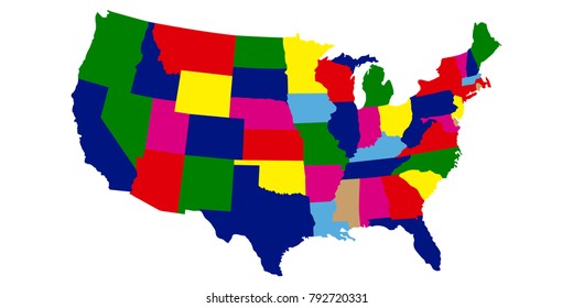 Political Map United States Stock Vector (Royalty Free) 1033152760 ...