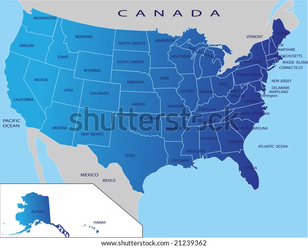 political map usa stock vector royalty free 21239362