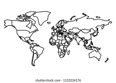 political map world blank map school stock vector royalty free 1123224176