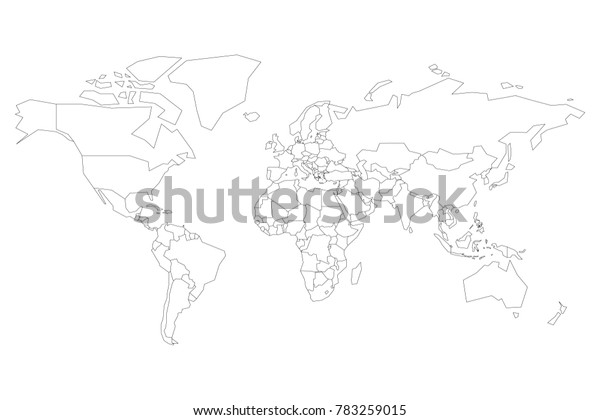 Political Map World Blank Map School Stock Vector (Royalty Free) 783259015