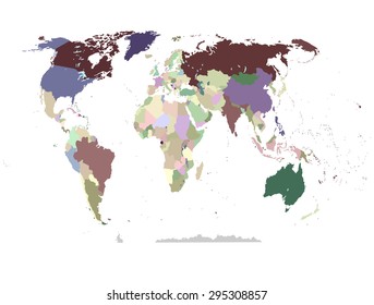 political map of the world color