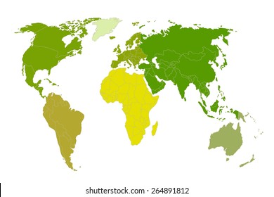 Political map of the world. Colorful world map-countries. Vector illustration