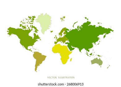 Political map of the world. Colorful world map-countries. Vector illustration
