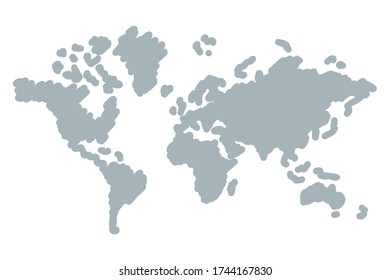 Political map of the world. Gray world map-countries. Vector illustration