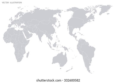 Political map of the world. Gray world map-countries. Vector illustration