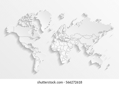 Political map of the world. Gray world map-countries. Vector illustration