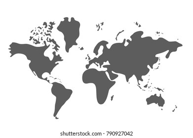 Political map of the world. Gray world map-countries. 