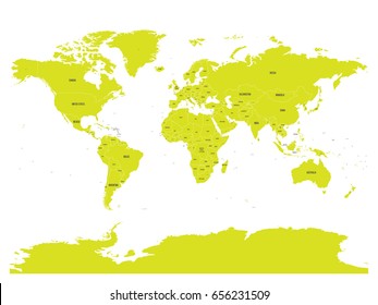 Political map of world with in green. EPS10 vector illustration.