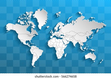 Political map of the world. Grey map of the world. Vector illustration