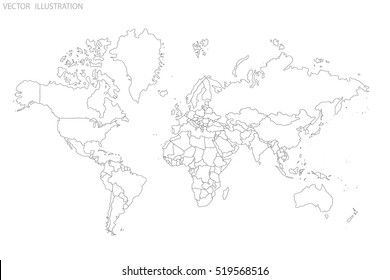 World Map Countries Outlined Images Stock Photos Vectors Shutterstock