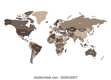 Political map of World. Simplified vector map.