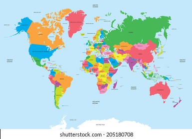 Political map of the world vector 
