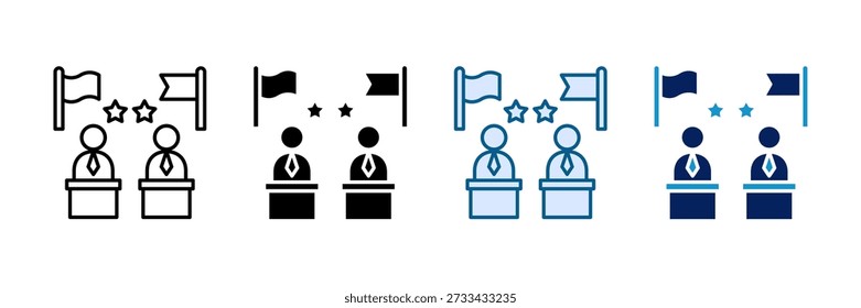 Political Party Icon Set Multiple Style Collection