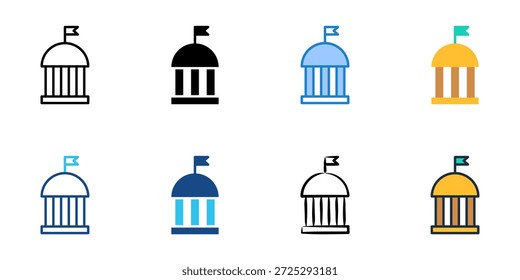 Die Symbole der politischen Plattform setzen mehrere Stilkollektionen fest. Bearbeitbarer Strich 
