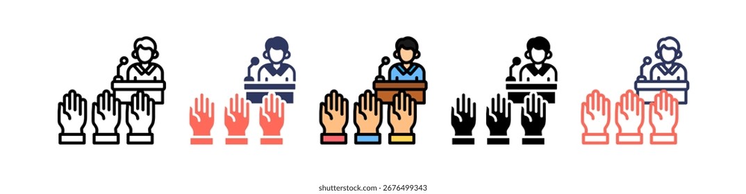 Political Pluralism Icon Multiple Vector Illustration