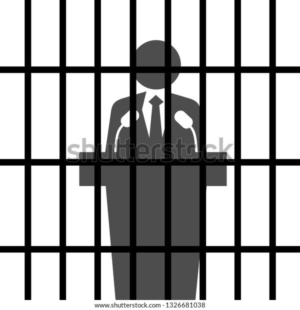 Political Prisoner Politician Wearing Formal Blacksuit Stock Vector Royalty Free