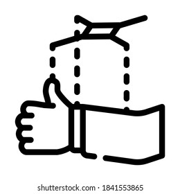 vector de icono de línea de marioneta política. signo de marioneta política. símbolo de contorno aislado ilustración negra