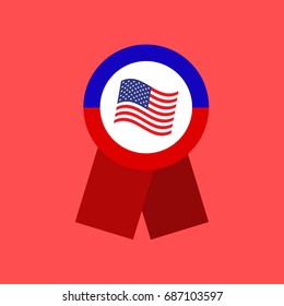 Political Ribbon vector illustration: Flag