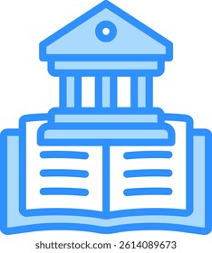 Political Science Icon Blue Color Vector Illustration