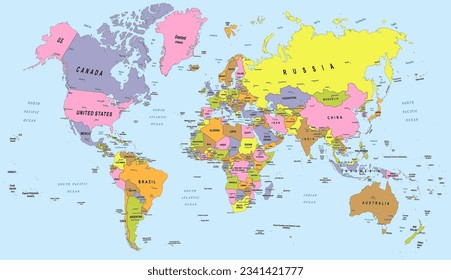 Political simple map of the world