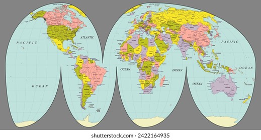 Political simple world map vector