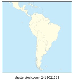 Mapa político de Sudamérica Ilustración vectorial con diferentes colores para cada país.