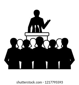 Political speaker icon. Simple illustration of political speaker vector icon for web design isolated on white background