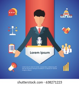 Political speech icon