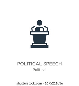 Political speech icon vector. Trendy flat political speech icon from political collection isolated on white background. Vector illustration can be used for web and mobile graphic design, logo, eps10