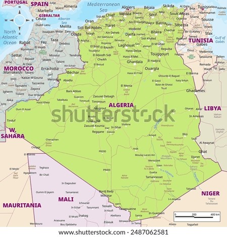 Political vector map of Algeria