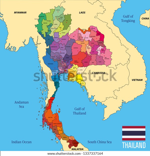 Political Vector Map Thailand All Regions Stock Vector (Royalty Free ...