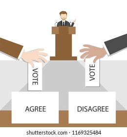 Political Views People Voting Agree Or Disagree With Government