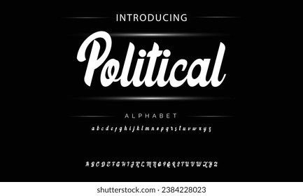 Political Vintage decorative font  with label design and background pattern