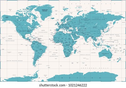 Political Vintage World Map Vector illustration