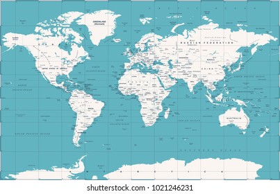 Political Vintage World Map Vector illustration