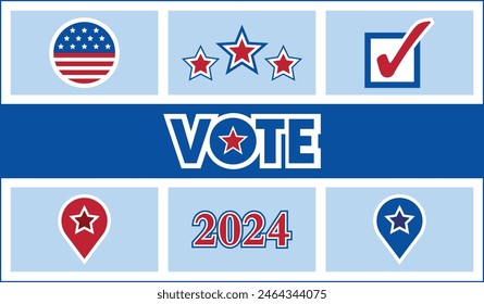 Political vote design elements and icons in vector format