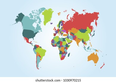 Political World Map Stock Vector (Royalty Free) 1030970215 | Shutterstock