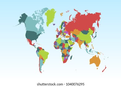 Political World Map Stock Vector (Royalty Free) 1040076295 | Shutterstock