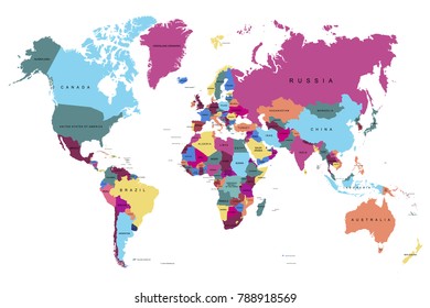 Political World Map Stock Vector (Royalty Free) 788918569 | Shutterstock