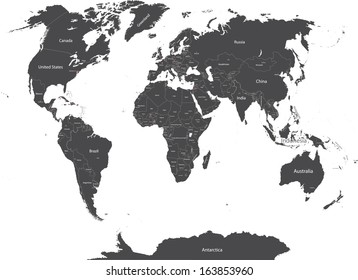 political world map with capital cities