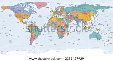 Political world map Equirectangular projection