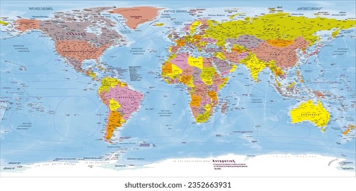 Political world map Greek language Equirectangular projection svg