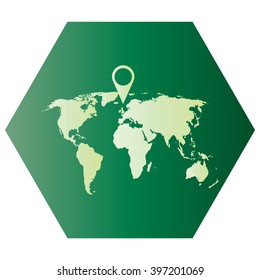 Political World Map Illustration with Map pointer