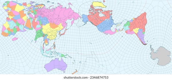 Mapa del mundo político Proyección de autoras de Imago